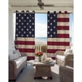 thumbnail image 4 of Vintage American Flag Blackout Curtains 90 Inches Long for Bedroom, Retro Rustic USA Flag Thermal Insulated Room Darkening Black Out Window Curtain Panels Grommet Drapes for Living Room, 4 of 8