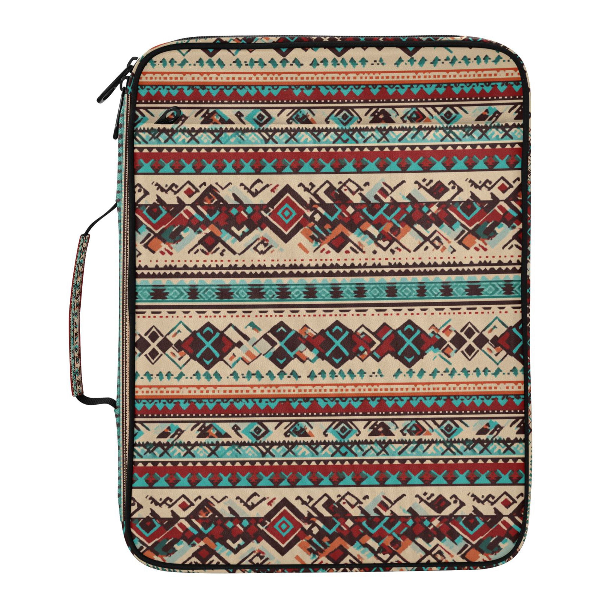 FORMRS Accordion File Folder A4 Size 7-Pocket Expanding Document Organizer Bag with 3 Ring Binder, Tribal Art