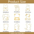 thumbnail image 2 of 9pcs 1.6x1.6 Inch Golden Metal Animal Back View Stickers - Elephant Cat Dog Rabbit Panda - Self Adhesive - DIY Scrapbooks Epoxy Resin Decoration Making DIY, 2 of 9