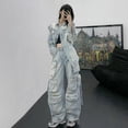 thumbnail image 4 of 2024 nuevos pantalones vaqueros de mujer de cintura alta holgados y rectos de gran tamaño con múltiples bolsillos estilo punk Y2K para lavado americano de industria pesada, 4 of 5