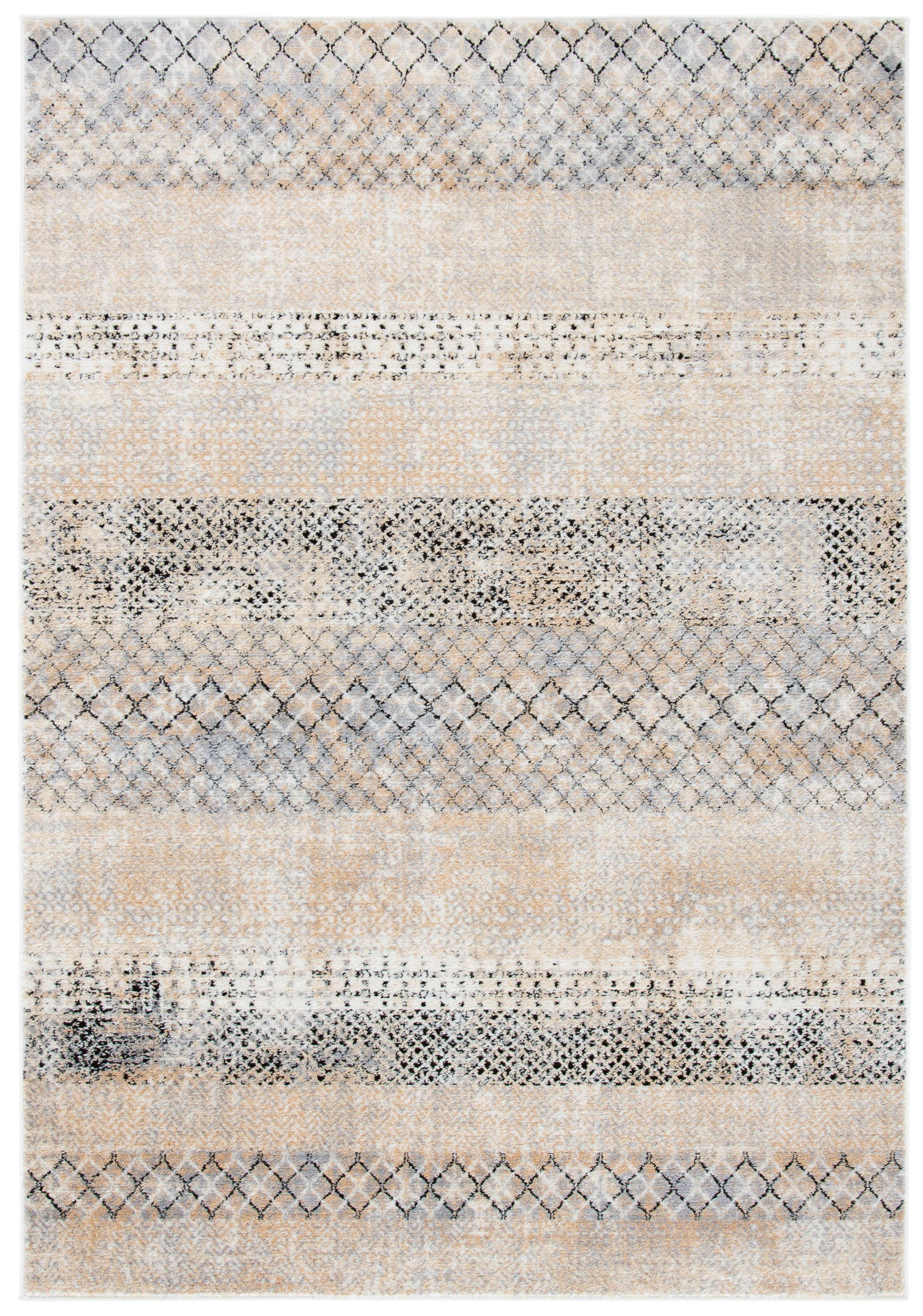 SAFAVIEH Amelia Manuel Geometric Area Rug, Gray/Gold, 5'3" x 7'6"