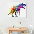 thumbnail image 2 of ONETECH   Tyrannosaurus Rex (T-Rex) Triceratops Brachiosaurus Stegosaurus Watercolor Dinosaur Nursery Room Wall Art Prints dnc1, 2 of 4