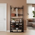 thumbnail image 6 of Hall Tree With 5-Tier Shoe Shelf And 8 Adjustable Metal Hooks Coat Rack,, 6 of 7