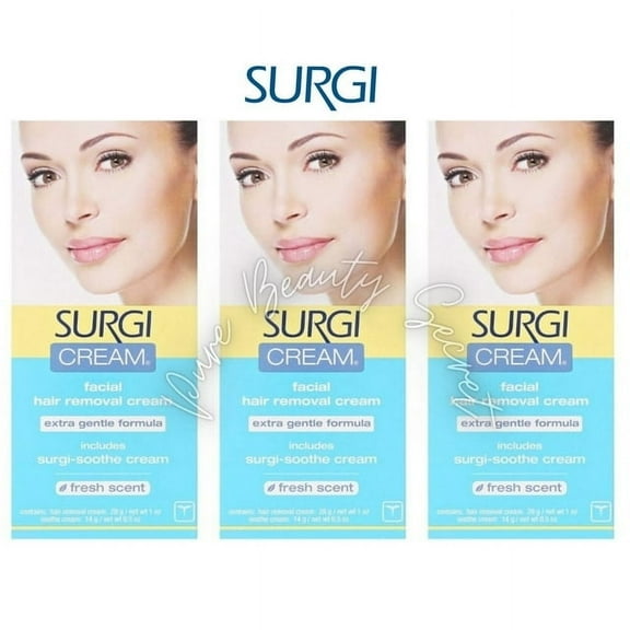 SURGI Facial Hair Removal Cream - Extra Gentle 1 oz (82565) x3