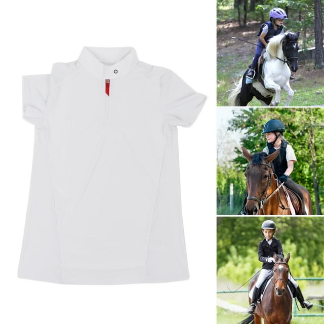 Horse Riding T-Shirt, Breathability Equestrian Short-Sleeved T-Shirt Various Sizes Simple Stylish Design For Horse Riding For Children L