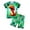 X159 Green, variant on Toddler Boys Outfit Set Dinosaur Print Short Sleeve Crew Neck Tees With Star Print Shorts Set Summer Outdoor Lightweight Boys Outfit Size 2-3 Years Black