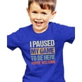 thumbnail image 2 of Funny I Paused My Game to be Here Distressed Unisex Gaming Shirt for Adults & Kids Vintage Royal Shirt 4T, 2 of 5