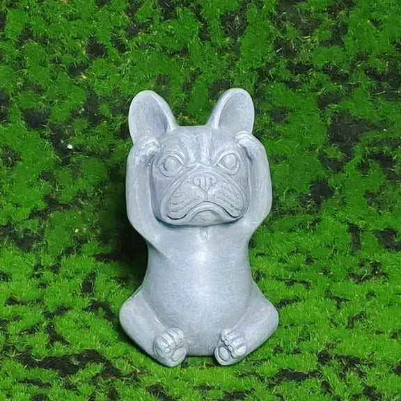 CxhicLuv French Statue Home Decor, Zen Resin Dog Sculpture, Sitting French Bulldog Figurine, Peaceful Garden & Office Decoration, Unique Gift for Dog Lovers, Indoor & Outdoor Décor