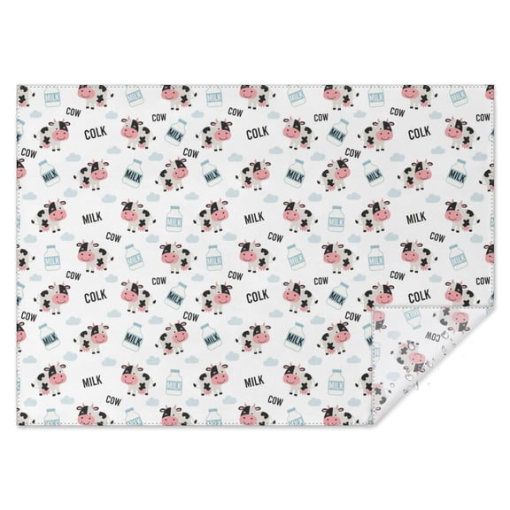 White Cow Milk Word Pattern Rectangle Tablecloth 60"x84",Waterproof Polyester Rectangle Table Cloth, Wipeable Spillproof Polyester Tablecloth for Dining, Camping, Indoor and Outdoor