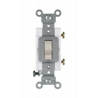 White Self-Contained Toggle Light Switch With Plate For Mobile Homes, Campers, RVs