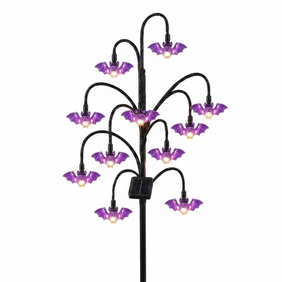 syligr Solar Halloween Tree Stump Light for Garden, Multi Branch Ghost Pumpkin Stake Lamp for Yard Lawn, IP65 Waterproof Outdoor Decor for Walkway Patio, Solar Powered, Spooky Yard Decoration