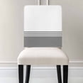 thumbnail image 3 of Modern Art Chair Covers Set of 1 Grey White Simple Striped Farmhouse Chair Back Covers Stretch Removable Washable Slipcovers Protector for Dining Room Kitchen Party Decor, 3 of 5