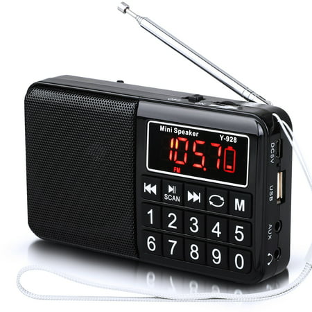TSV AM/FM Battery Operated Portable Pocket Radio - Best Reception and Longest Lasting. AM FM Compact Transistor Radios Player Operated by USB or DC Supply (Best Am Fm Portable Pocket Radio)