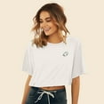 thumbnail image 4 of Dalix Ghost Embroidered Cropped Relaxed Cropped Soft Lightweight Loose T Shirt Womens in Vintage White M Medium, 4 of 5