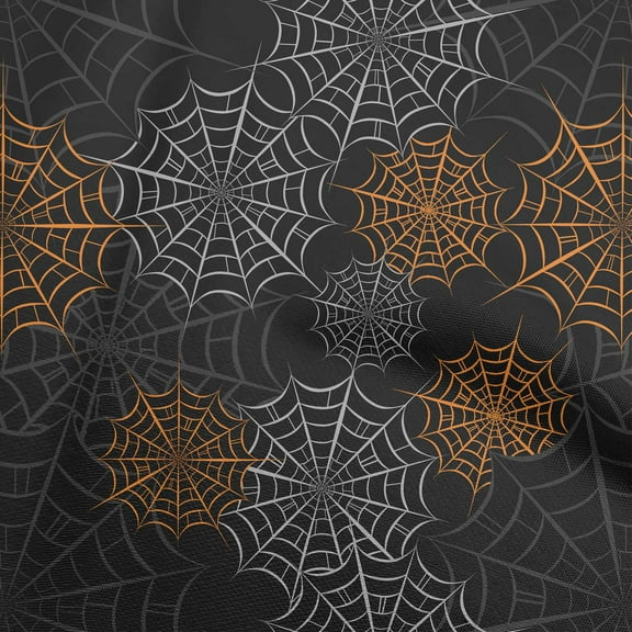 oneOone Polyester Spandex Black Fabric Halloween Dress Material Fabric Print Fabric By The Yard 56 Inch Wide