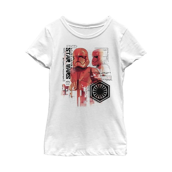 Girl's Star Wars: The Rise of Skywalker Sith Trooper Schematic Detail  Graphic Tee White X Small
