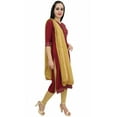 thumbnail image 3 of Atasi Women's Gotta Patti Work Maroon Rayon Straight Kurti Casual Clothing - 4, 3 of 5