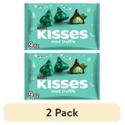 (2 pack) Hershey's Kisses Mint Truffle Flavored Christmas Candy, Bag 9 oz