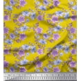thumbnail image 1 of Soimoi Cotton Cambric Fabric Leaves & Buttercup Floral Print Fabric by the Yard 56 Inch Wide, 1 of 1