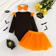 thumbnail image 6 of Kogui Baby Outfit Baby Girl Clothes Set Long Sleeve Ribbed Romper Top Pocket Suspender Skirt Girl Dresses Outfits 0 3 6 9 12 18 24 Months (Orange,12-18 Months), 6 of 6