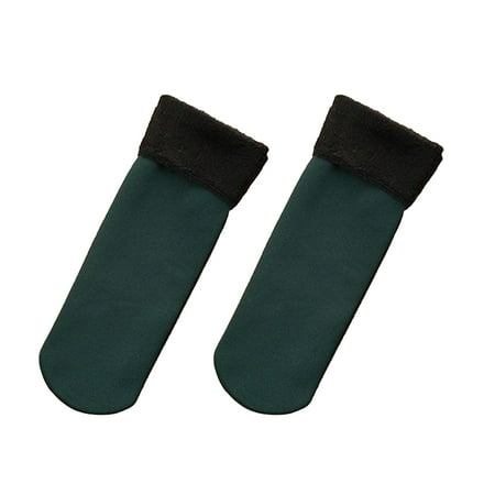 

Zhiyuan 1 Pair Mid-Tube Plush Lining High Elasticity Women Socks Winter Solid Color Warm Thickened Thermal Socks Daily Wear