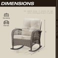 thumbnail image 5 of Cozywor Wicker Patio Outdoor Rocking Chair with Cushion Beige, 5 of 5