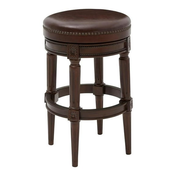 New Ridge Home Goods Chapman 31" Backless Wood Bar Height Stool in Walnut