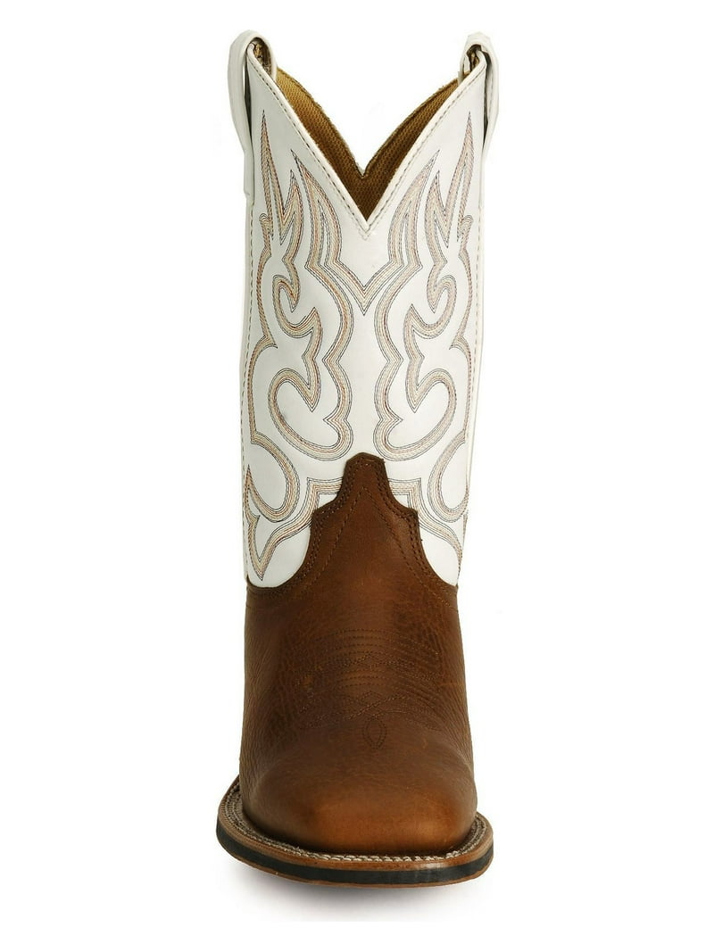 Laredo Men's Rancher Western Boots - Rust Distressed Leather - Easy Pull Tabs - 8.5 EW