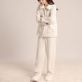 thumbnail image 2 of Winter Pajamas For Women Sevevn Womens Fleece Fuzzy Sleepwear Winter Button Down Plush Soft Warm Fluffy Pajama Sets with Pockets, 2 of 5