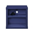 thumbnail image 3 of Benjara Metal Nightstand with 2 Open Compartment and USB Port, Blue, 3 of 4