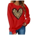 thumbnail image 1 of Chandail à Capuche Décontracté pour Femmes, Imprimé Cœur, Col Rond, Manches Longues, Chandail à Capuchon, Poches, Veste Athlétique pour Juniors, 1 of 4