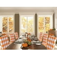 thumbnail image 6 of 4Pcs Fall Chair Slipcovers Orange White Buffalo Check Dining Chair Covers Protector Removable Stretch Elastic Seat Covers for Thanksgiving Party Kitchen Home Hotel Restaurant Ceremony Decor, 6 of 6