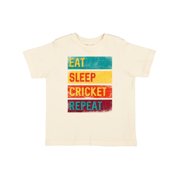 Inktastic Cricket Sports Eat Sleep Cricket Repeat Boys or Girls Toddler T-Shirt