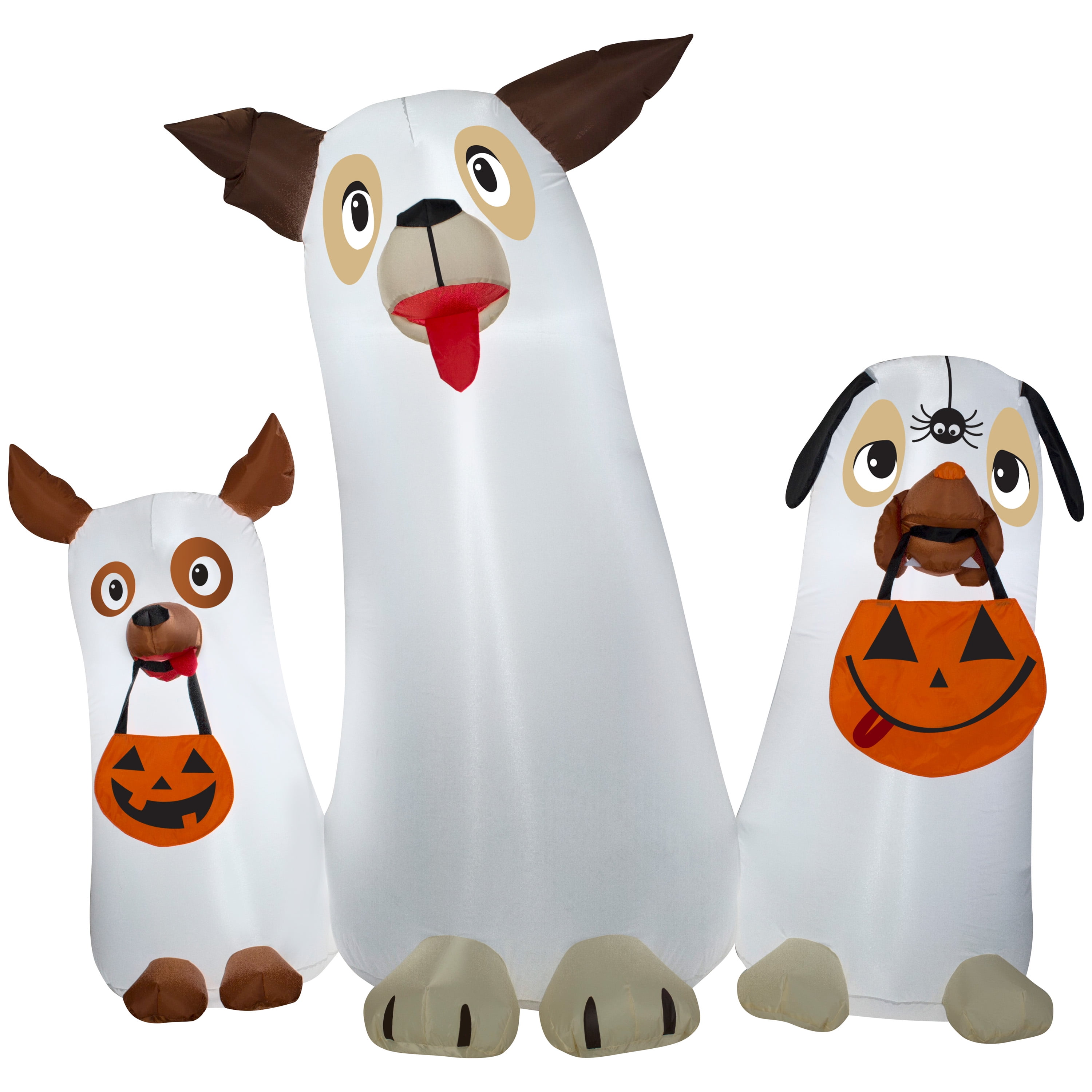 Halloween Airblown Inflatable 5ft. Ghost Dogs Trio Scene by Gemmy