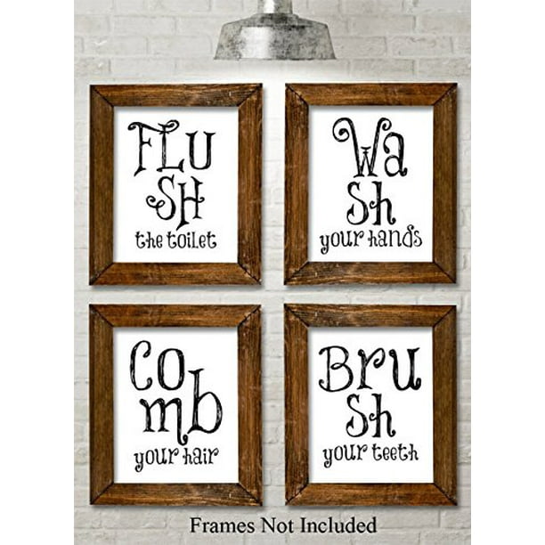 Download Bathroom Quotes And Sayings Art Prints Set Of Four Photos 11x14 Unframed Great Gift For Bathroom Decor Walmart Com Walmart Com