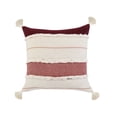 thumbnail image 2 of Laddha Home Designs Hand-Stitched Striped Cotton Throw Pillow Cover - 20" - White and Red, 2 of 8