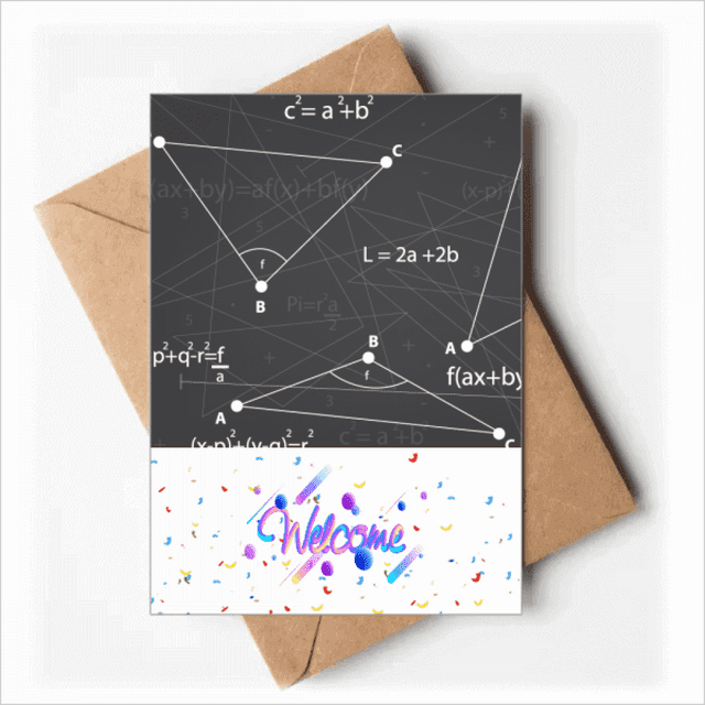 Gris Angle Formule Mathématique Calcul Bienvenue Retour Cartes de Voeux Enveloppes Vierges