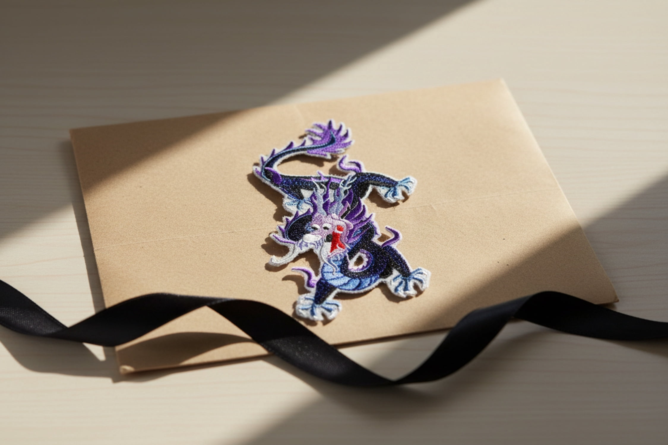 Custom Black Dragon Embroidery Iron On/Sew patch [6.52" X 4.42"]