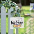 thumbnail image 2 of Welcome Sign for Front Door Farmhouse Wall Porch Fall Home Outside Indoor Christmas Decor 14"x10" PVC Lovely Ghost Pumpkin, 2 of 6
