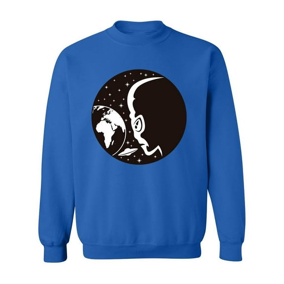 Big Alien Over The Earth Sweatshirt Men -Image by Shutterstock, Male Large