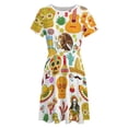 thumbnail image 4 of Fiesta Time! Mexican Icons Dress Fashion Beach Short Sleeve Dresses Female Party Printed Sundress, 4 of 7
