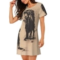 thumbnail image 2 of Disketp Child And Lion Sketch para Camisón Corto de Manga Corta para Mujeres, Camisón Cómodo con Escote Redondo, Bonito y Confortable, 2 of 6