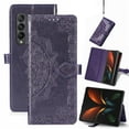 thumbnail image 1 of TECH CIRCLE for Samsung Galaxy Z Fold 4 Wallet Case, Durable Floral Magnetic Flip Kicktand Hand Strap Premium PU Leather Phone Cover with Card Slots Holder for Samsung Galaxy Z Fold 4 2022,Purple, 1 of 15