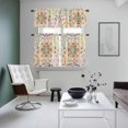 thumbnail image 4 of Beige Boho Kitchen Curtains Sets for Windows 24 Inch Length, Retro Ethnic Shabby Colorful Floral Patterned Rod Pocket Window Treatments Tier Curtains and Valances Set for Bedroom/Bathroom, 4 of 8