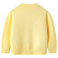 thumbnail image 5 of GYRATEDREAM Toddler Girls Crewneck Cardigan Long Sleeve Children Button Cotton Sweater Uniform Sweaters for 7Y Yellow, 5 of 9