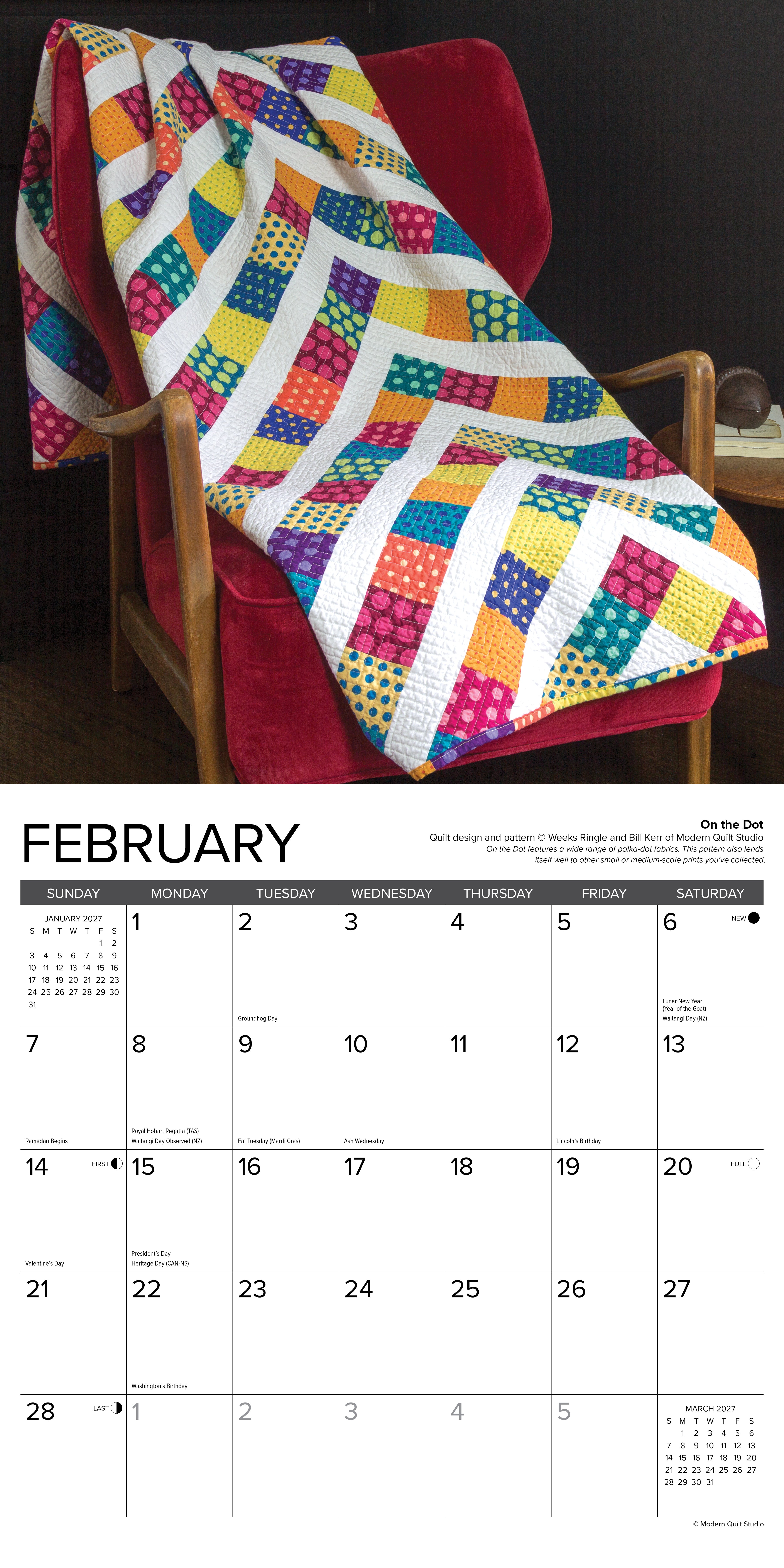 Willow Creek Press, Art of the Quilt 2027 Wall Calendar
