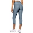 thumbnail image 3 of Women High Waist Butt Lift Capri Outdoor Fitness Leggings with Pockets Slimming Workout Compression 4 Way Stretch Pants, 3 of 3