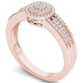 thumbnail image 2 of 1/5 Carat T.W. Diamond Double Halo Cluster 10kt Rose Gold Engagement Ring, 2 of 5