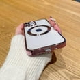 thumbnail image 4 of for iPhone 12 Case  Clear with Camera Lens Protector Full Protection MagSafe Electroplated Silicone Dust-Proof Net Shockproof Protective Case Cover 6.1 Inch - Pink, 4 of 12