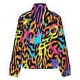 thumbnail image 6 of Jackets for Women Winter Coat Jackets Flannel Stand Collar Jacket(Neon Abstract Colorful Pattern,Size:S-4XL), 6 of 7